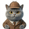 Furry PI detective cat